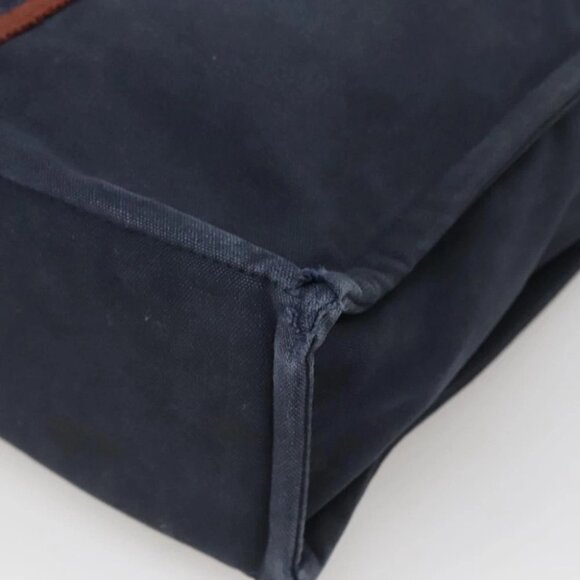 HERMES Fourre Tout GM Hand Bag Canvas Navy Silver Auth bs25688 - Picture 2 of 15